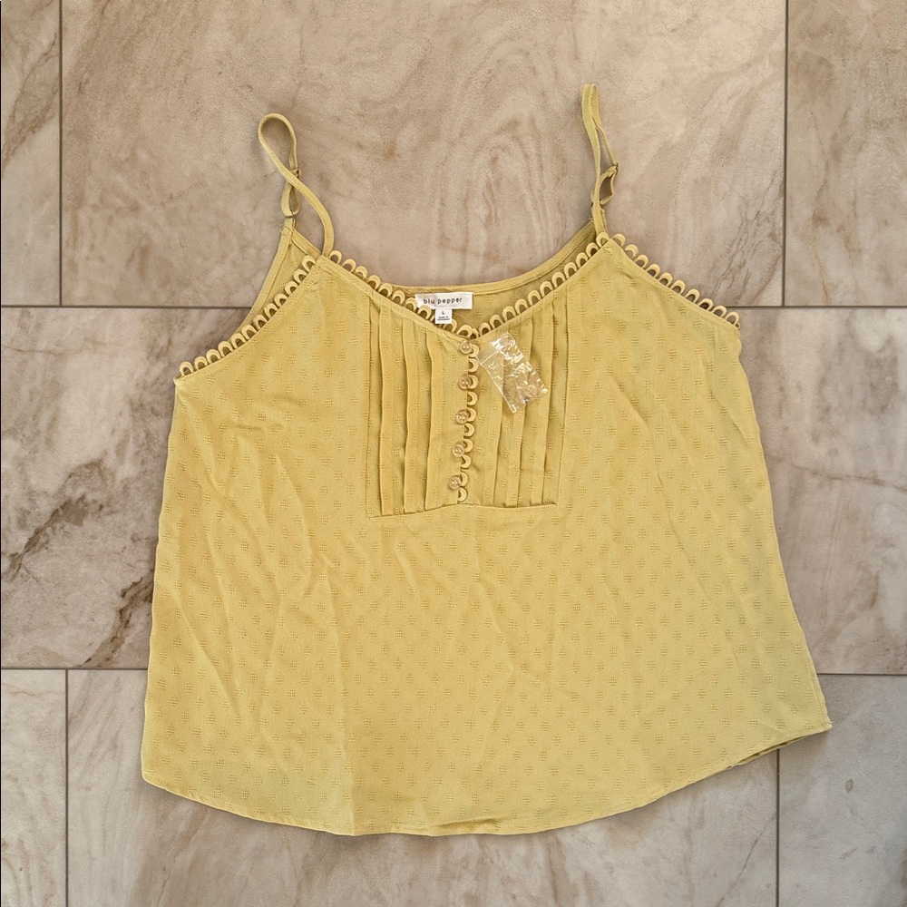 Yellow Camisole with Lace Detail